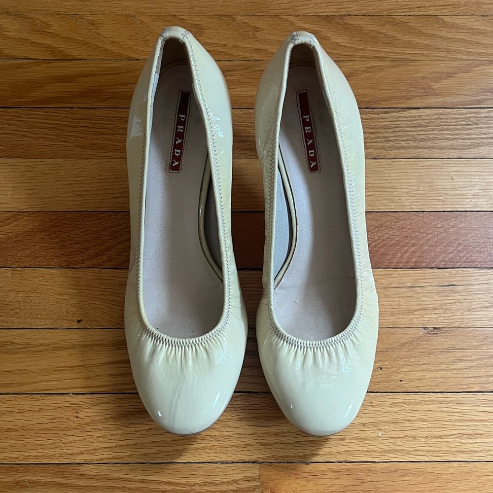 Prada Patent Cream Heels